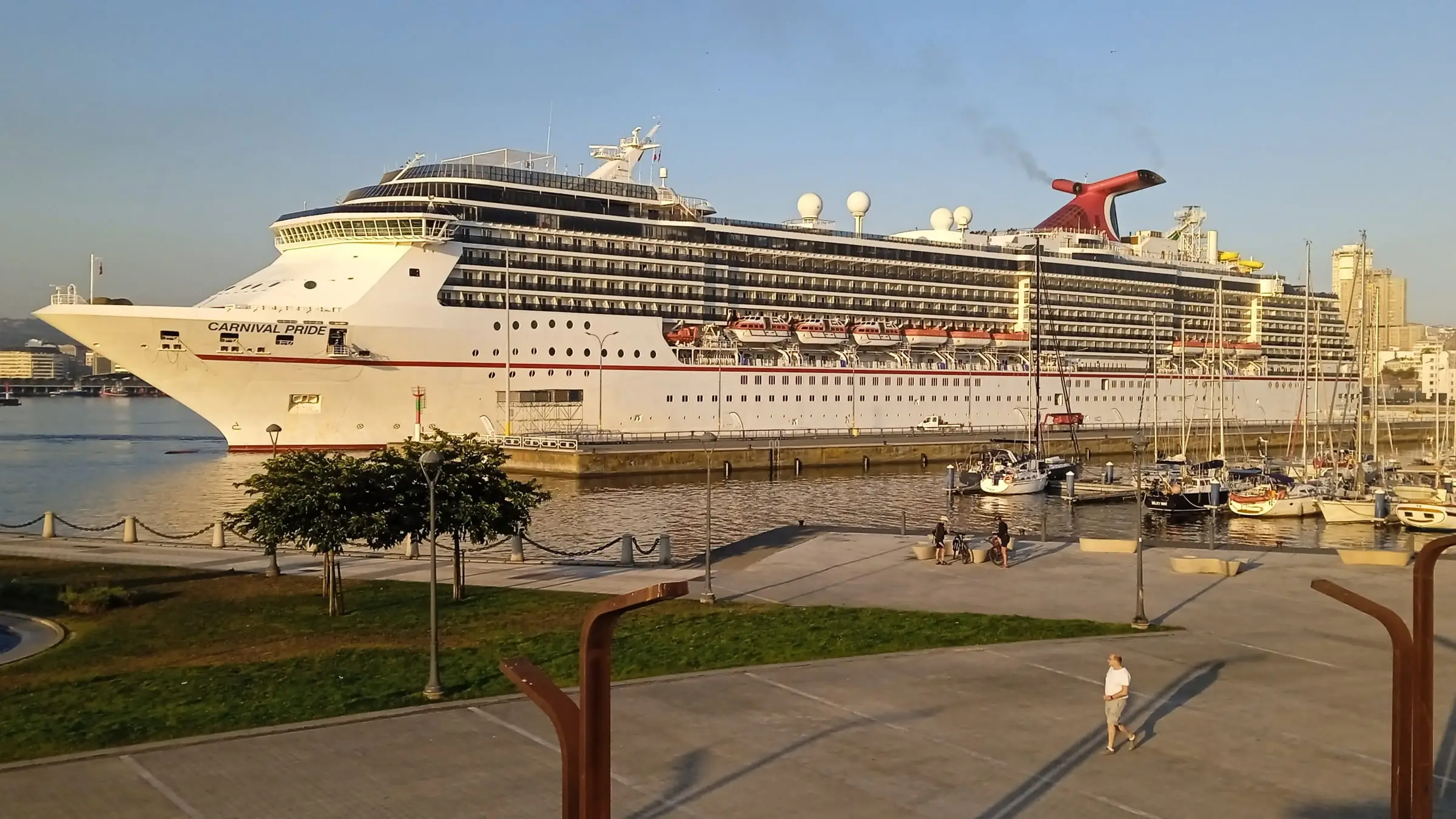 Carnival Pride alongside the quay at A Coruña, Spain, in 2022
